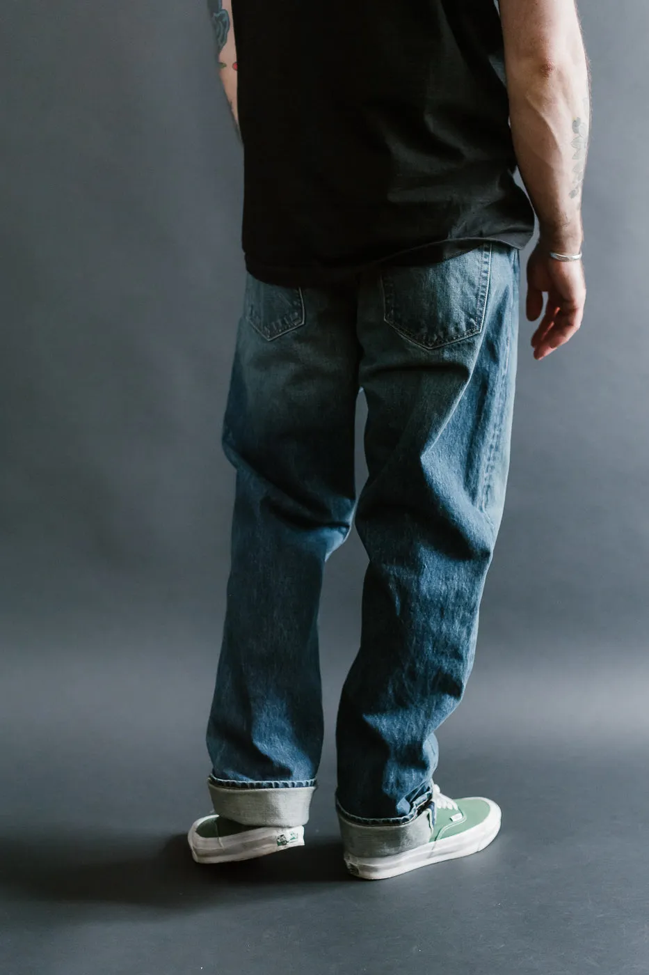 15oz - Vintage Washed Selvedge Strider Pant - Medium Indigo