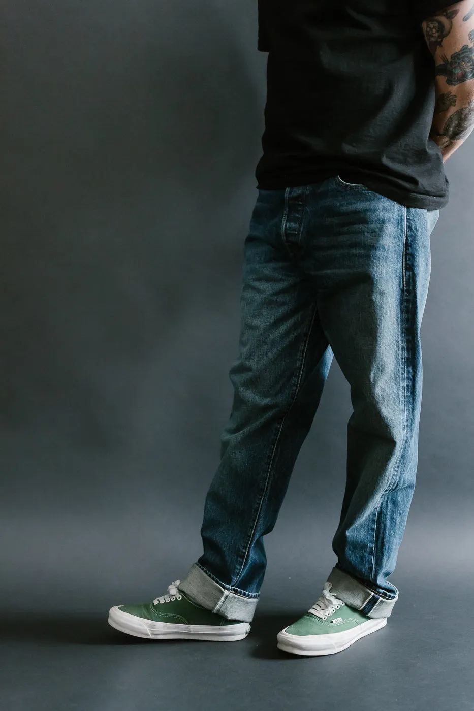 15oz - Vintage Washed Selvedge Strider Pant - Medium Indigo