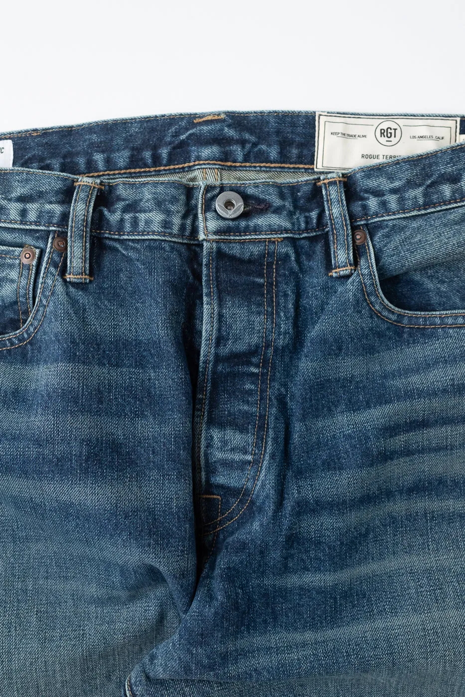 15oz - Vintage Washed Selvedge Strider Pant - Medium Indigo