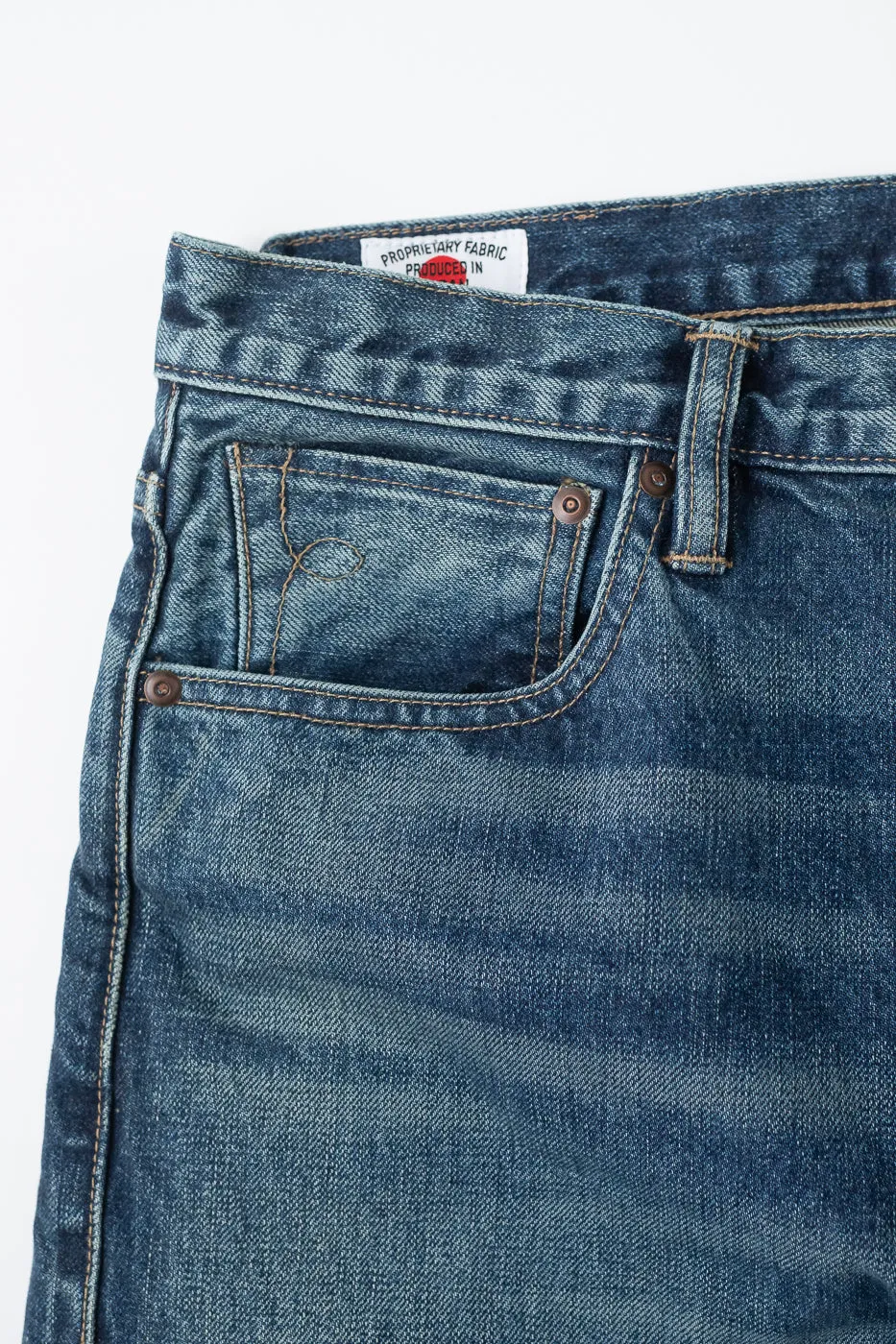 15oz - Vintage Washed Selvedge Strider Pant - Medium Indigo