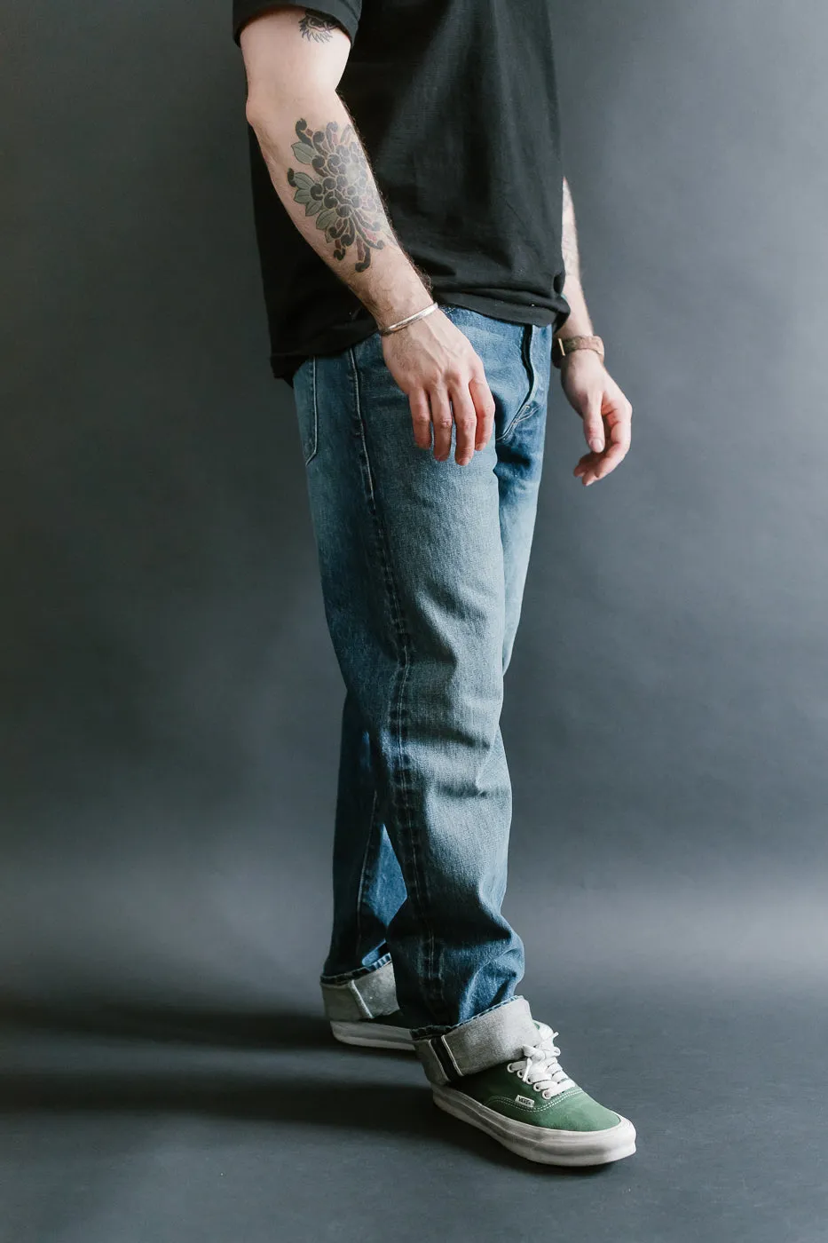 15oz - Vintage Washed Selvedge Strider Pant - Medium Indigo