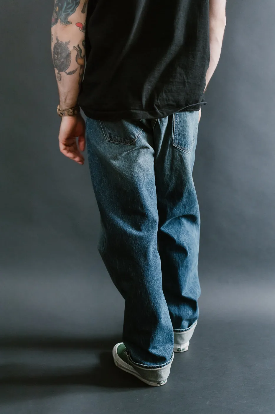 15oz - Vintage Washed Selvedge Strider Pant - Medium Indigo