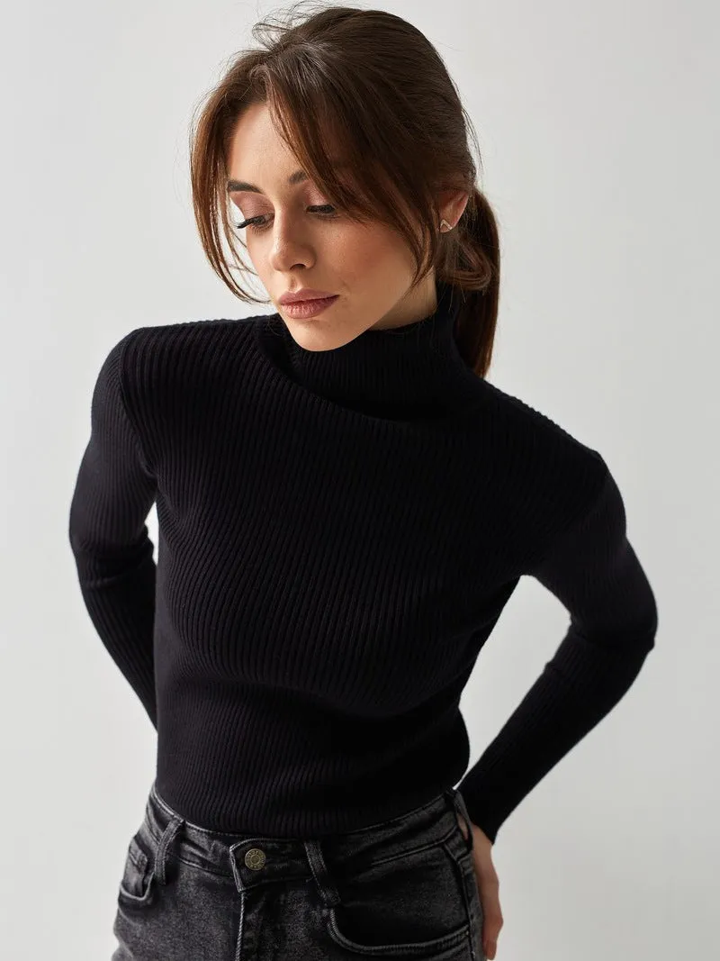 24 Colors High Neck Sweater Knitted Base Layer. High Neck Pullover Sweater for Women.C-241014-2
