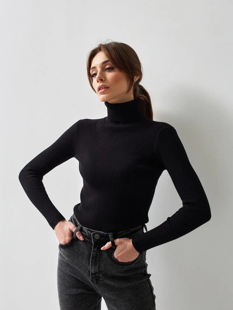 24 Colors High Neck Sweater Knitted Base Layer. High Neck Pullover Sweater for Women.C-241014-2