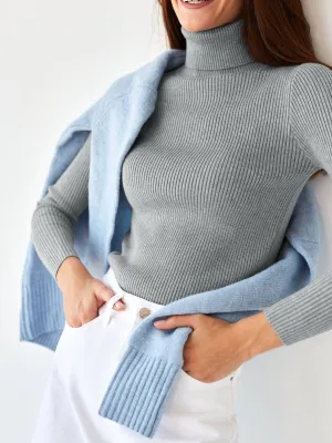 24 Colors High Neck Sweater Knitted Base Layer. High Neck Pullover Sweater for Women.C-241014-2