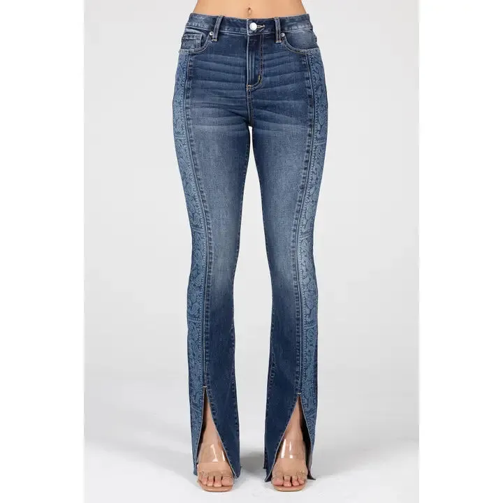 34" High Rise Slim Boot Cut Jeans