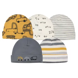 5-Pack Baby Boys Construction Trucks Caps