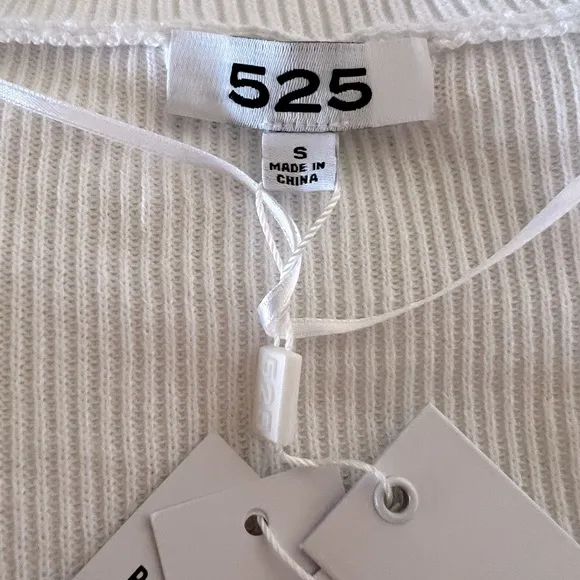 525 America Cotton distressed white cardigan -S New With Tags!