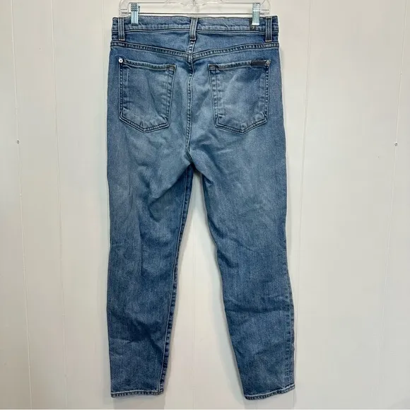 7 For All Mankind Asymmetric Button Front Slim Jeans Retro Ventura Blvd Size 30