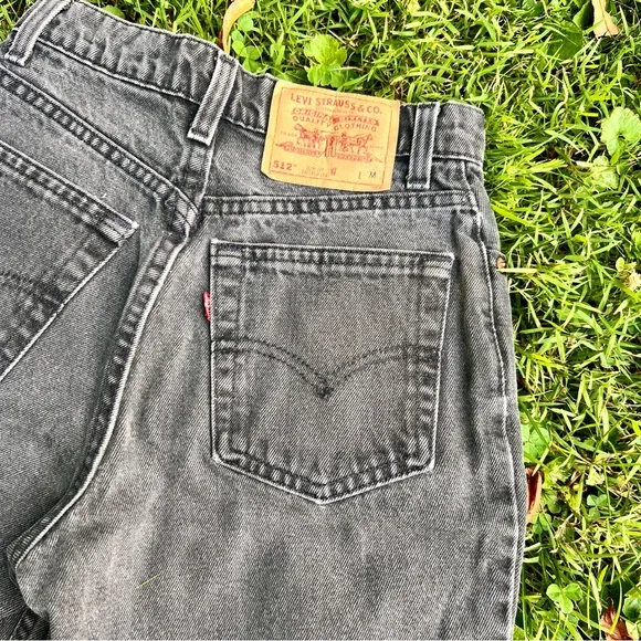 90’s black Levi 512 slim fit cutoff shorts
