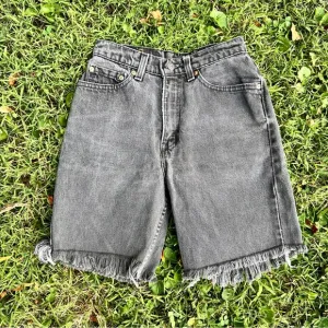 90’s black Levi 512 slim fit cutoff shorts