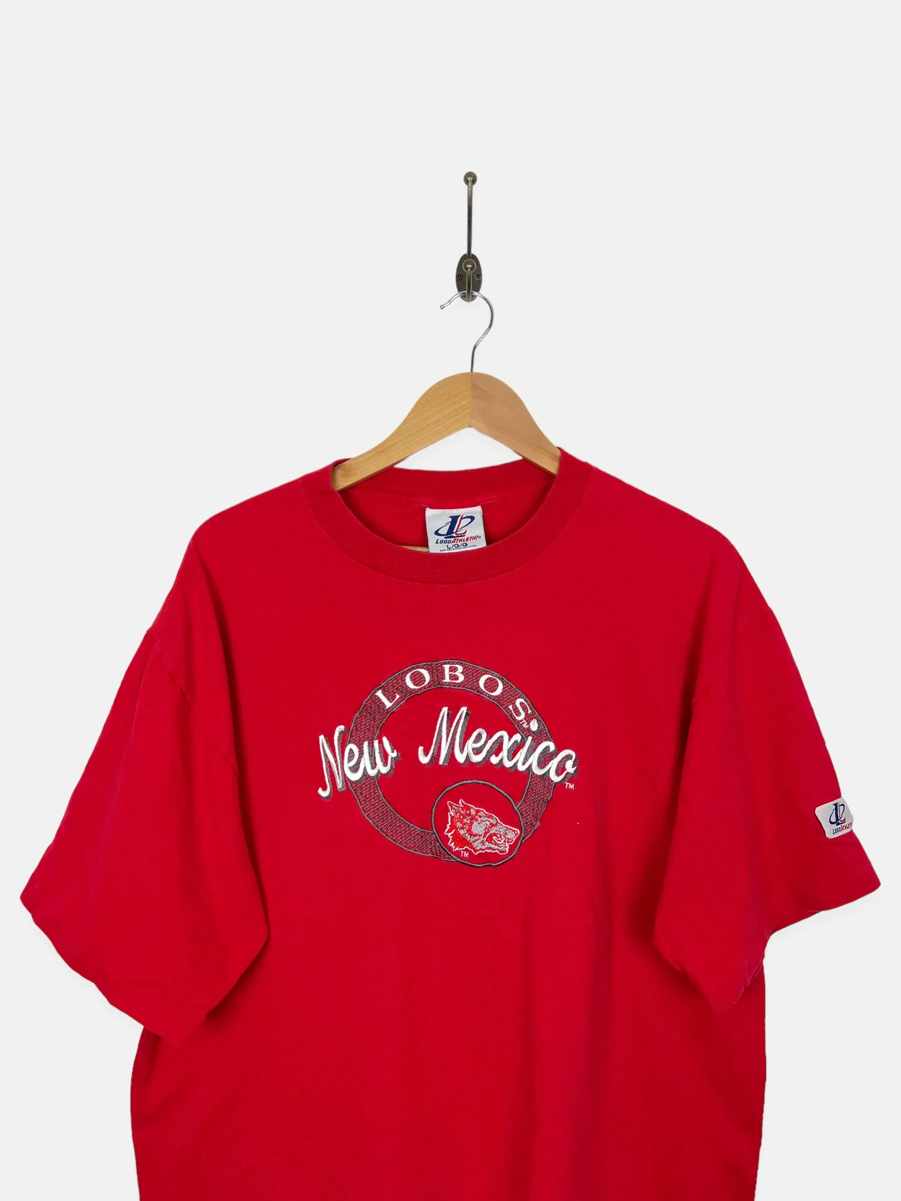 90's New Mexico Lobos USA Made Embroidered Vintage T-Shirt Size L