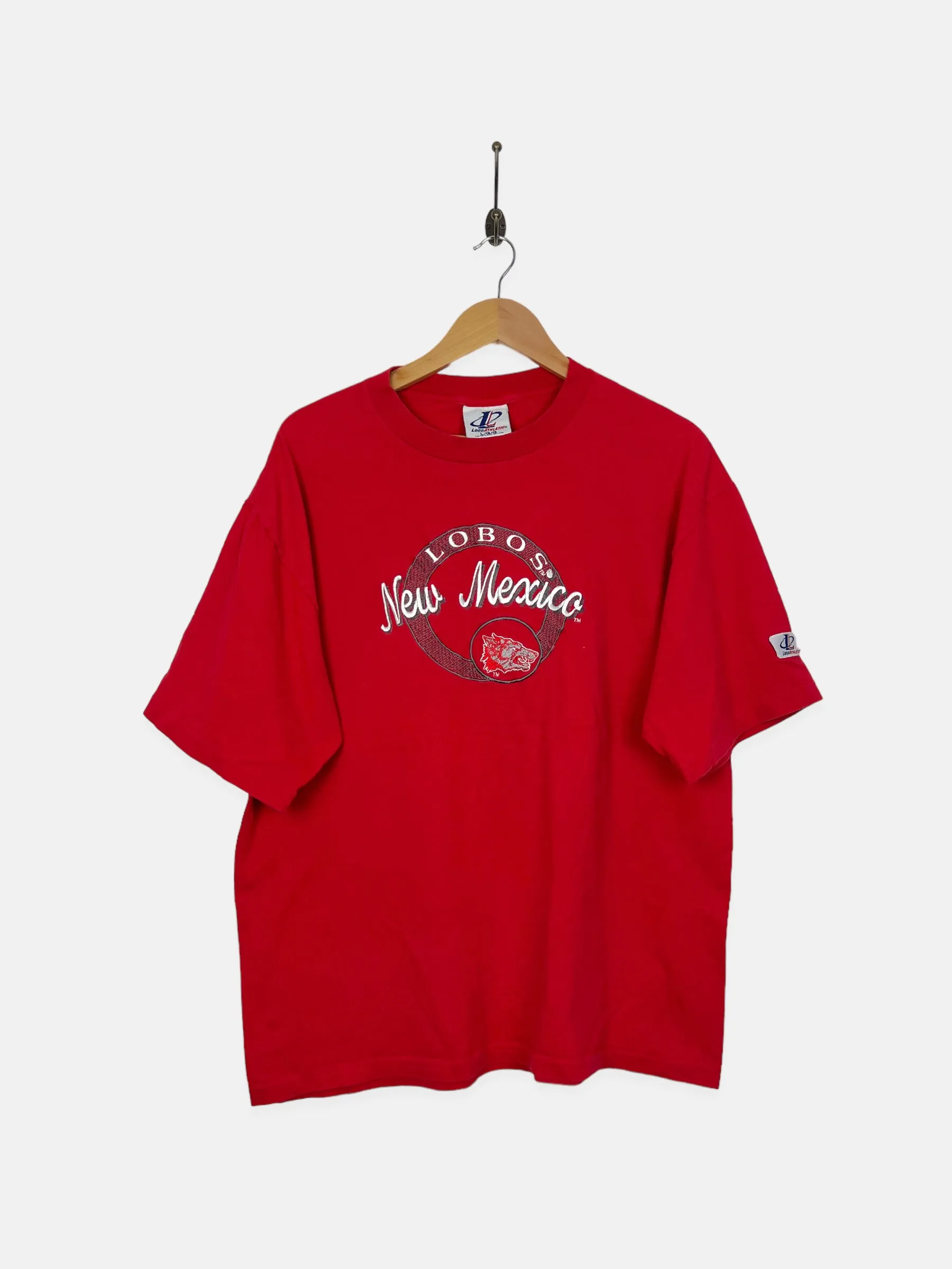 90's New Mexico Lobos USA Made Embroidered Vintage T-Shirt Size L