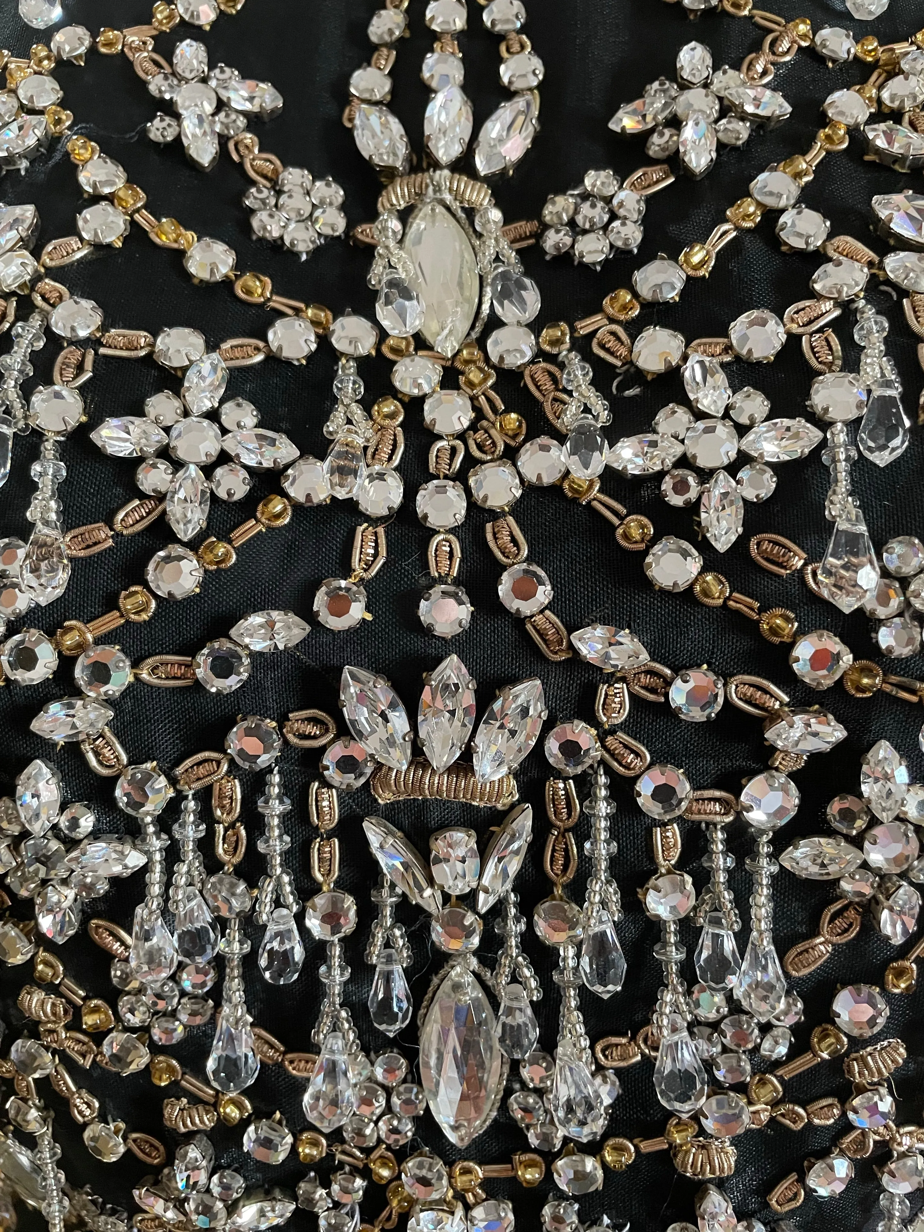 A DECADENT 1980s GENNY TOP WITH CRYSTALS AND BULLION-WORK