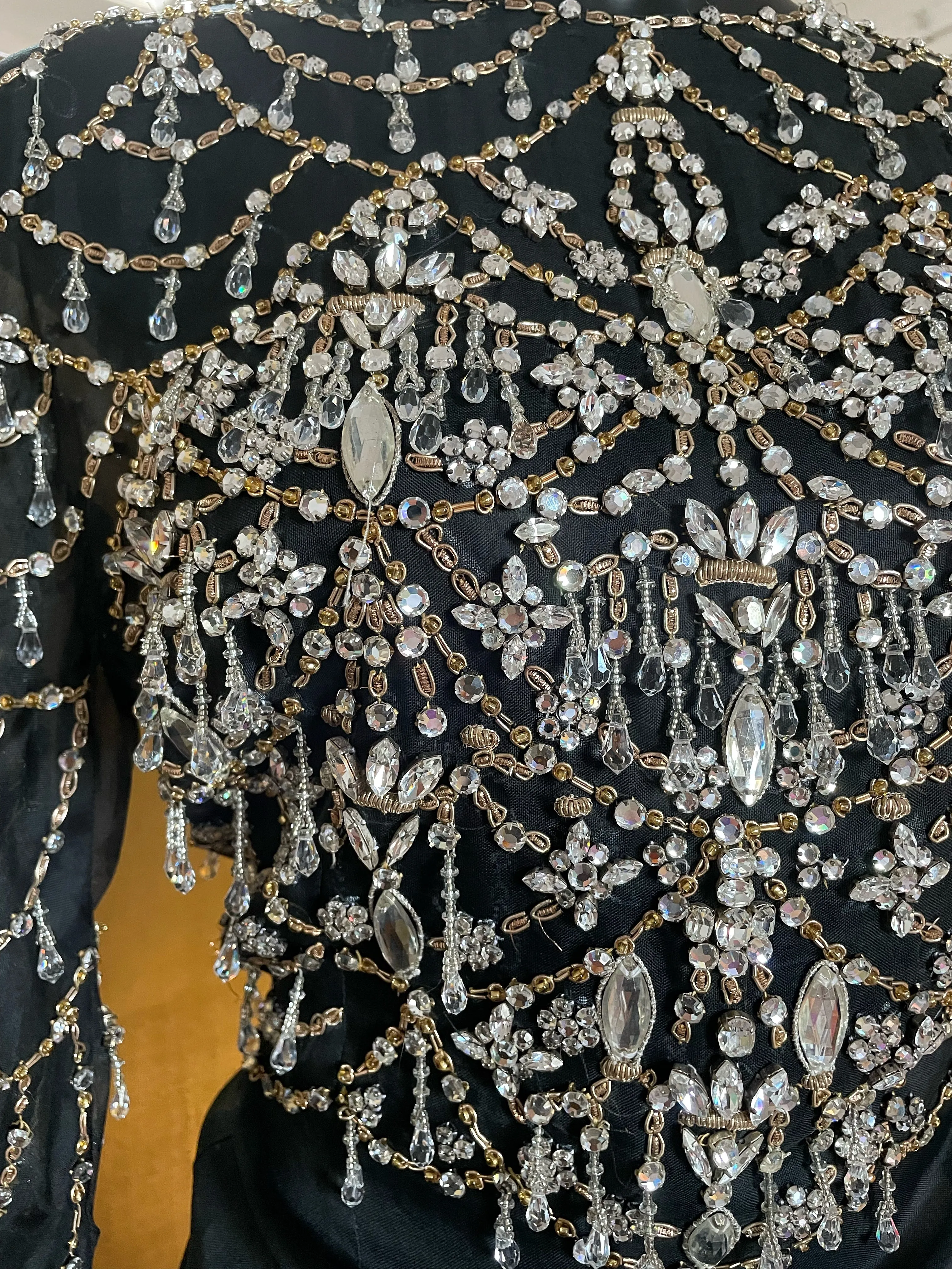 A DECADENT 1980s GENNY TOP WITH CRYSTALS AND BULLION-WORK