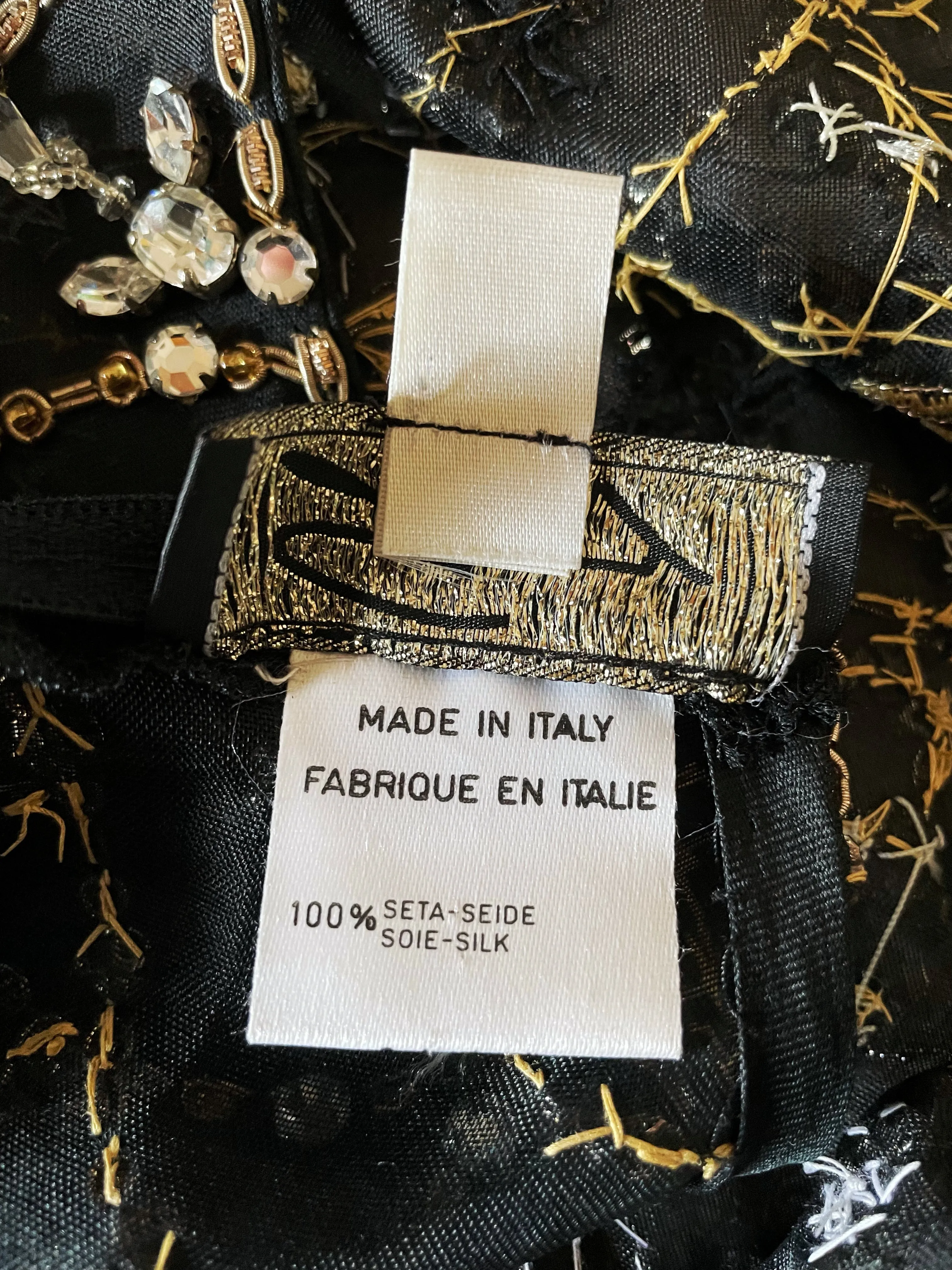 A DECADENT 1980s GENNY TOP WITH CRYSTALS AND BULLION-WORK