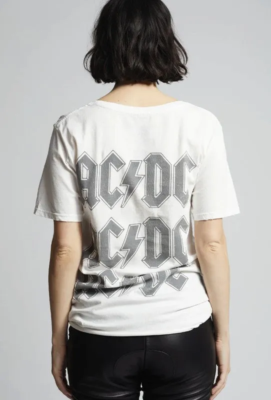 AC/DC Bolt Vintage Boyfriend Tee,  Recycled Karma