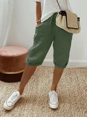 Adrina Women's Cotton and Linen Shorts