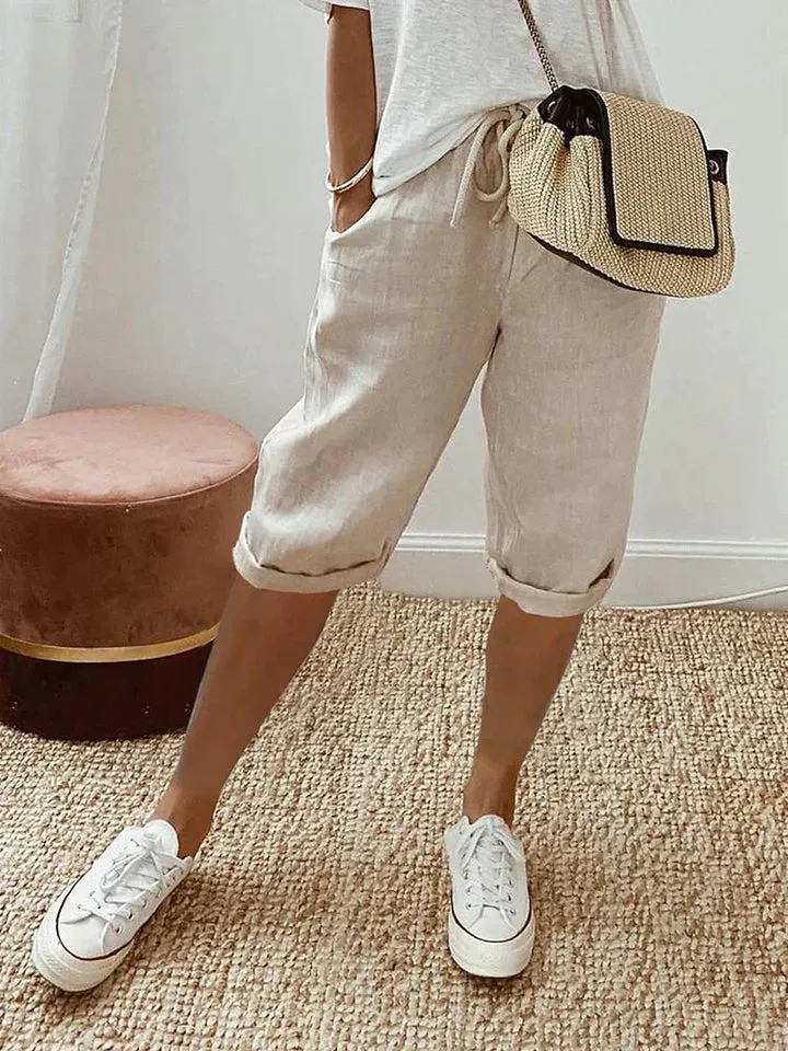 Adrina Women's Cotton and Linen Shorts