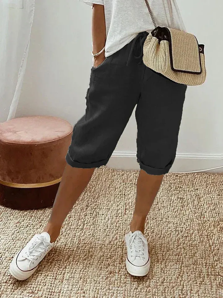 Adrina Women's Cotton and Linen Shorts