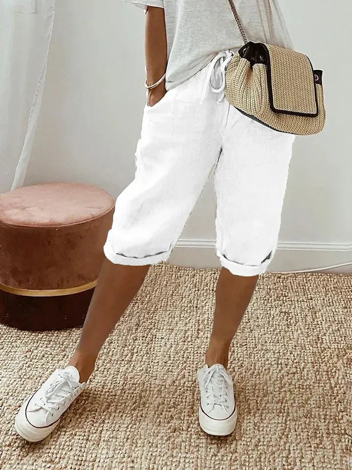 Adrina Women's Cotton and Linen Shorts