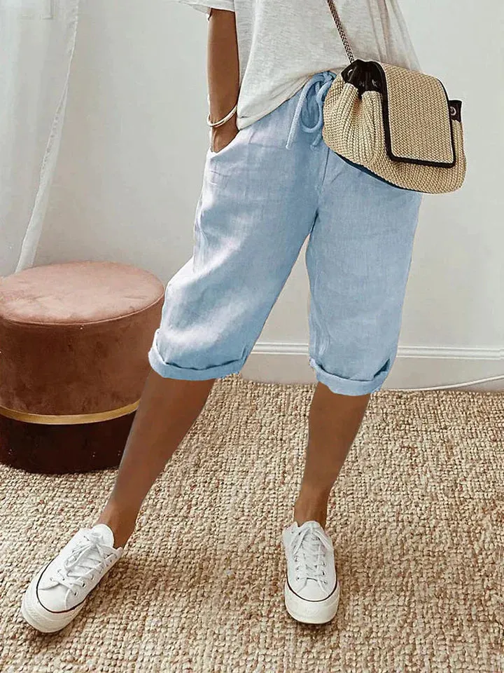 Adrina Women's Cotton and Linen Shorts