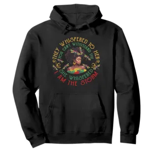 African Women Black History Month Hoodie Dragon Fly She Whispered Back I Am The Storm TS09