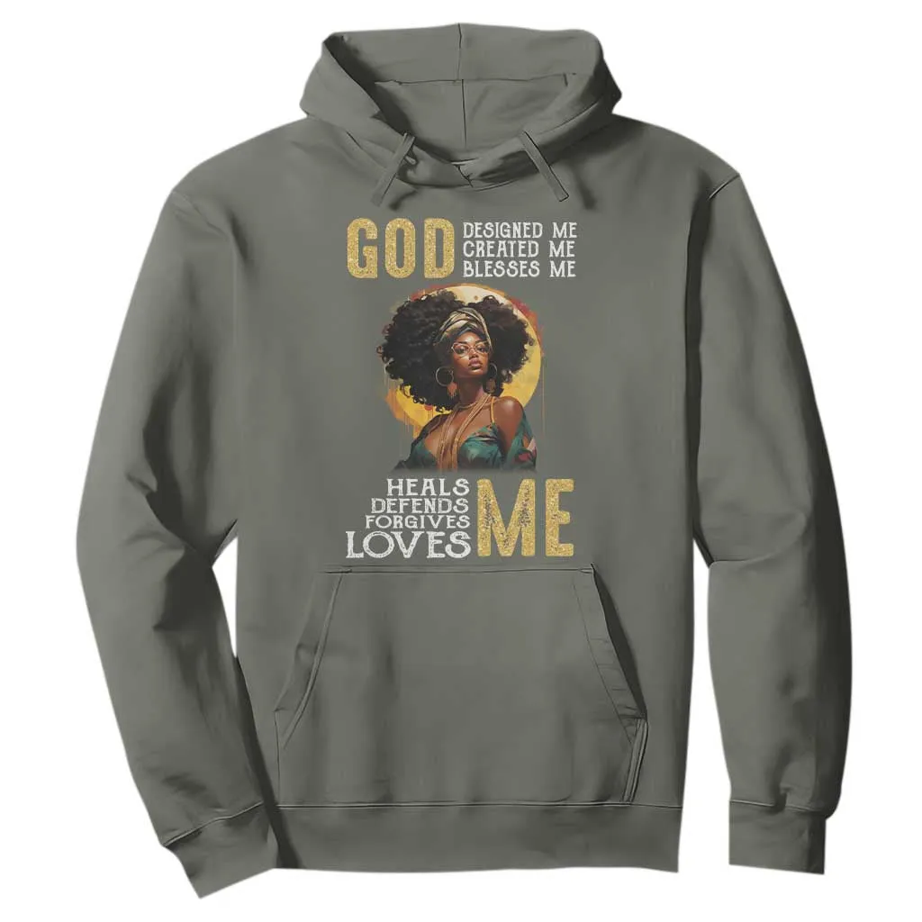 African Women Pride Hoodie God Designed Created Blessed Me Black History Month TS09