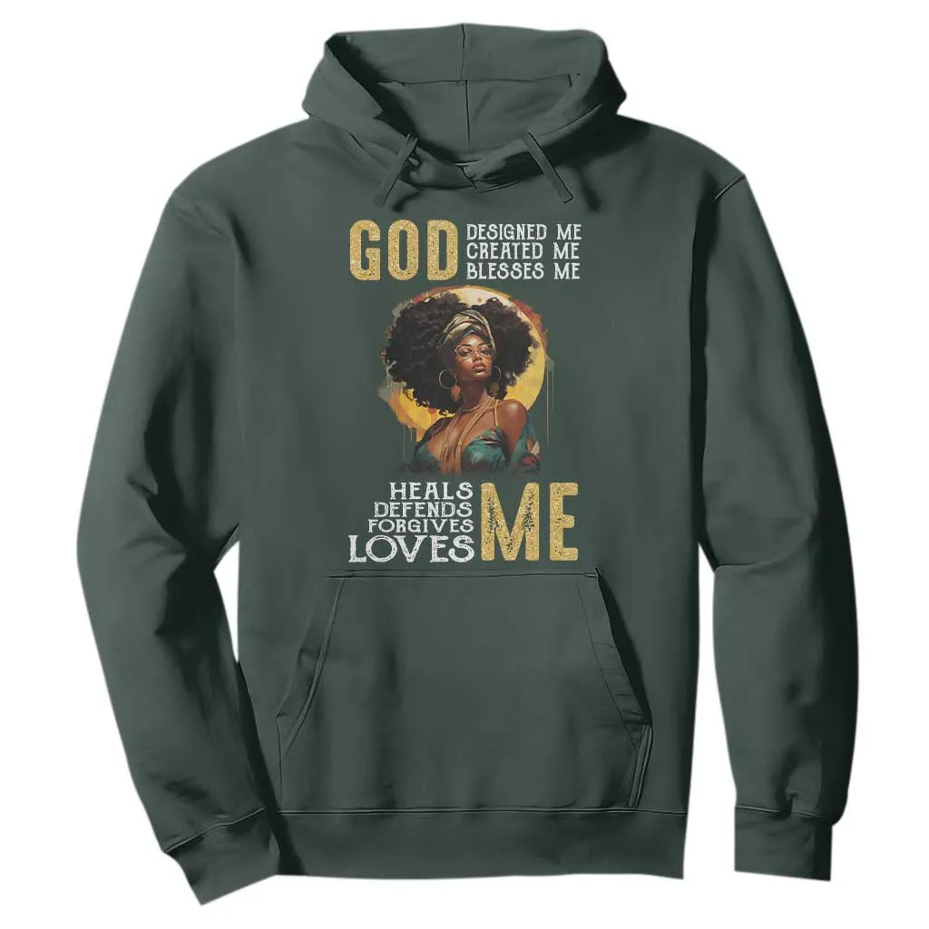 African Women Pride Hoodie God Designed Created Blessed Me Black History Month TS09