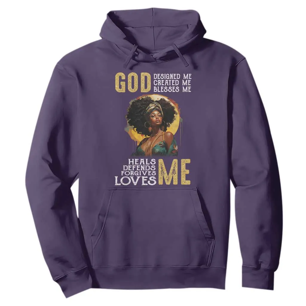 African Women Pride Hoodie God Designed Created Blessed Me Black History Month TS09