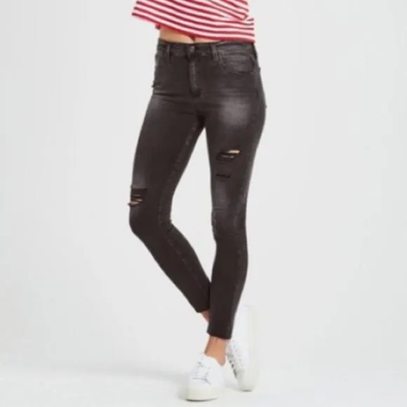 AG ADRIANO GOLDSCHMIED The Legging Ankle Super Skinny Jean Faded Distressed 31