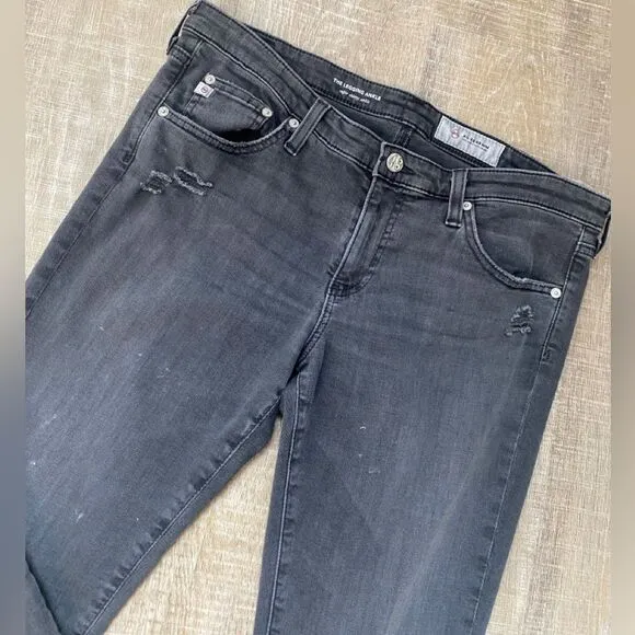 AG ADRIANO GOLDSCHMIED The Legging Ankle Super Skinny Jean Faded Distressed 31