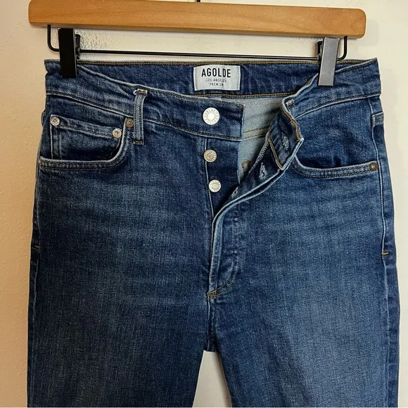 AGOLDE- Nico High Rise Slim Jeans Fixation Denim Designer Classic