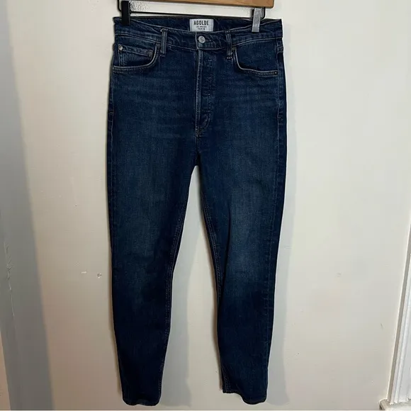 AGOLDE- Nico High Rise Slim Jeans Fixation Denim Designer Classic