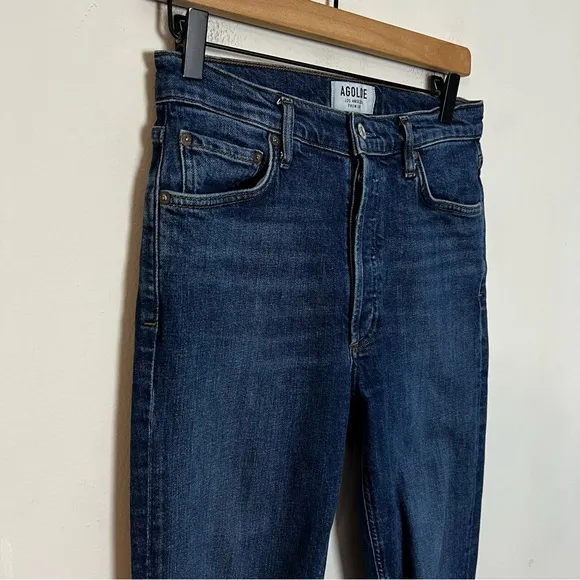 AGOLDE- Nico High Rise Slim Jeans Fixation Denim Designer Classic