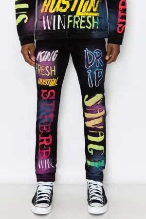 Airbrush Scribble Denim Jeans