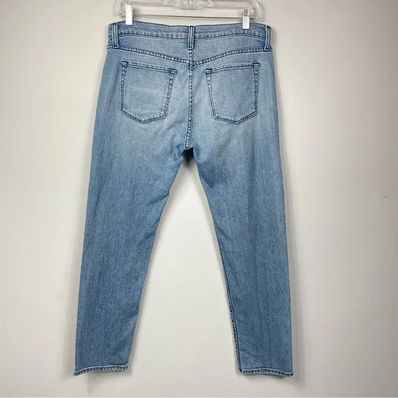 A.L.C. Women's Light Wash Yoko Lace Up Front Mid Rise Slim Relaxed Jeans ALC 8
