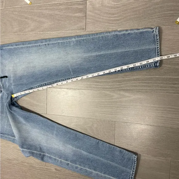 A.L.C. Women's Light Wash Yoko Lace Up Front Mid Rise Slim Relaxed Jeans ALC 8