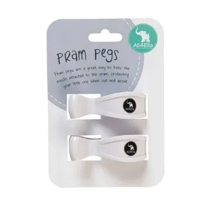 All4Ella White Pram Pegs 2 Pack