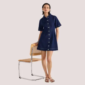 Augusta Denim Mini Dress (Indigo)