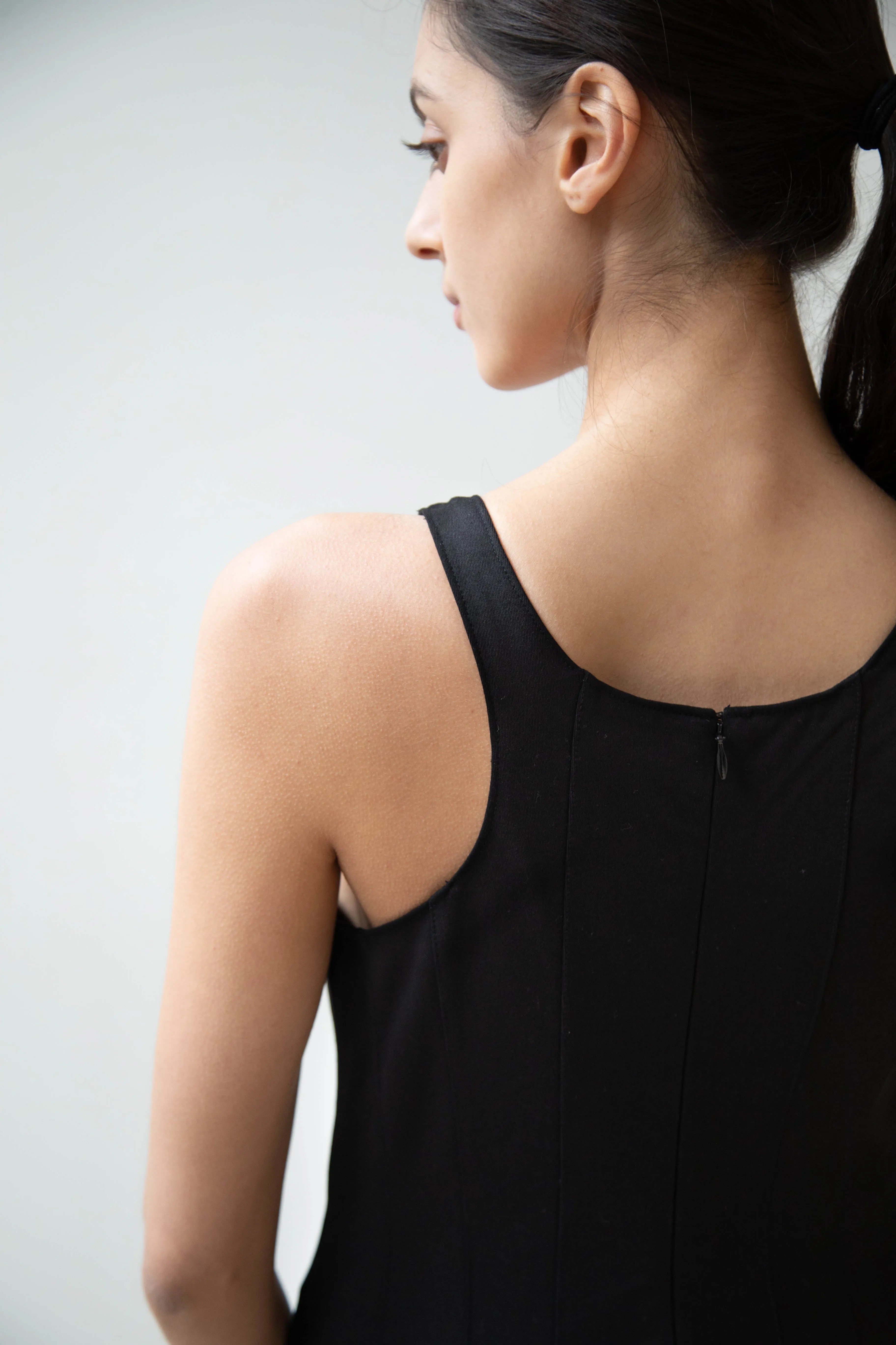 Auralee | Hard Twist Smooth Dress in Black
