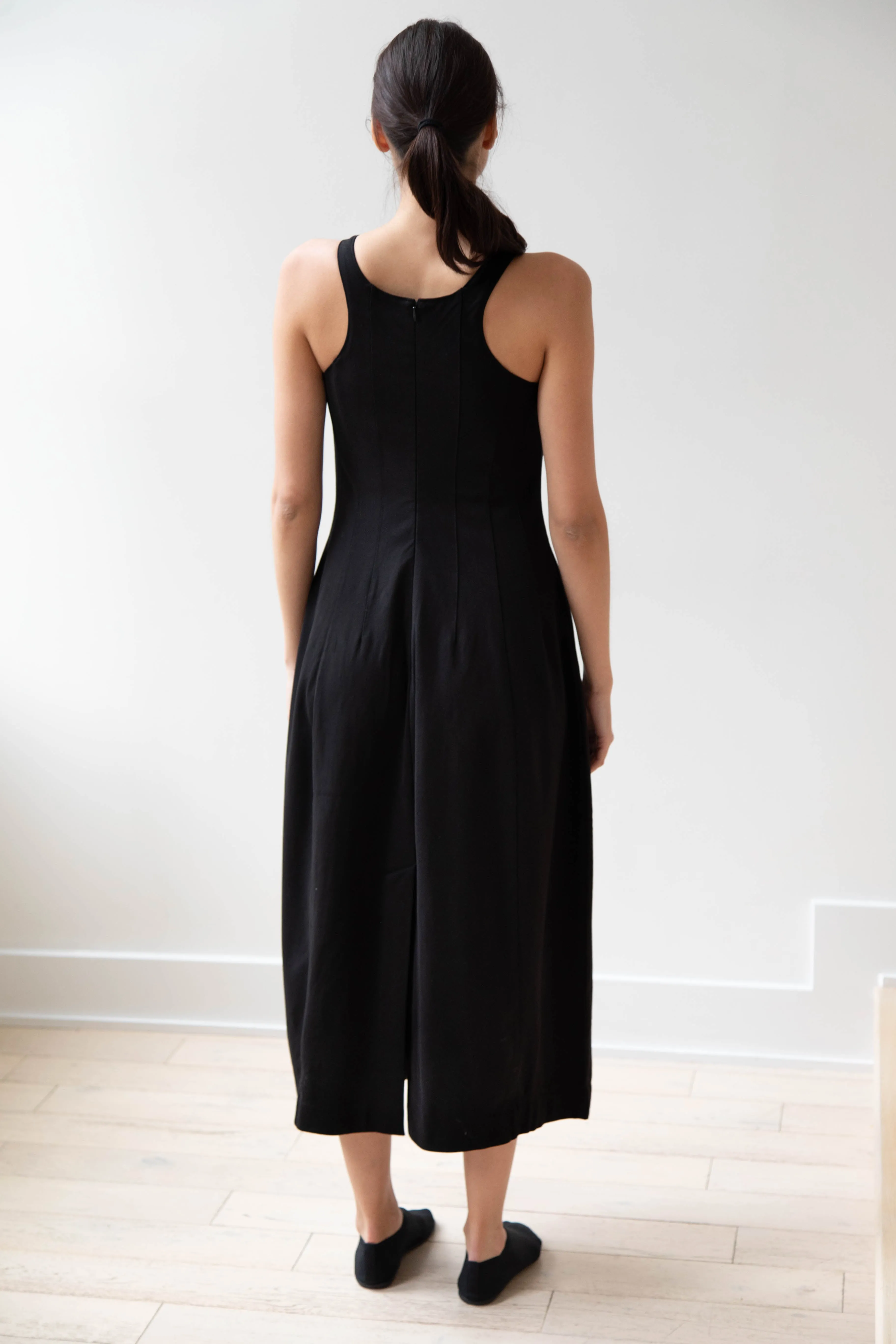 Auralee | Hard Twist Smooth Dress in Black