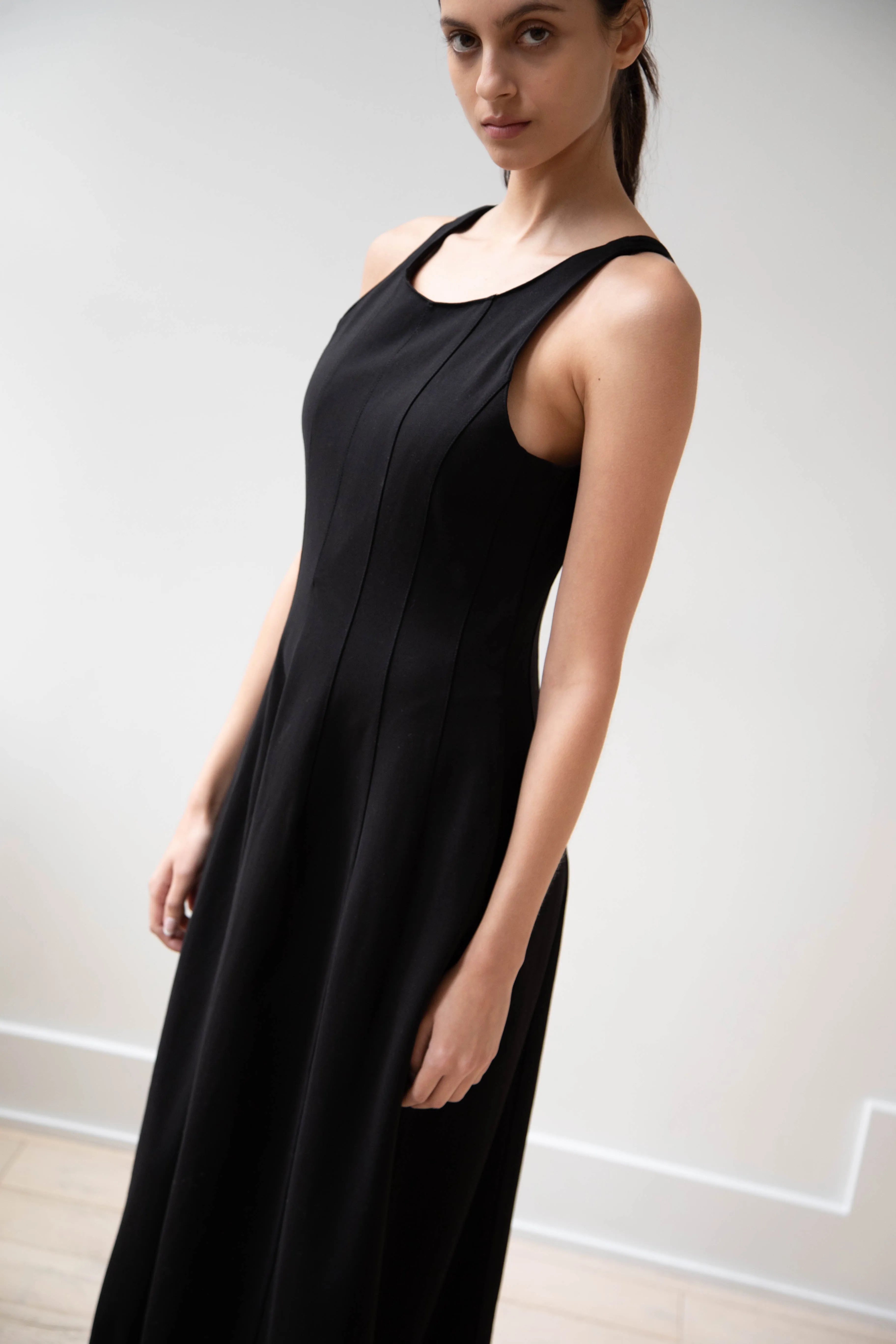 Auralee | Hard Twist Smooth Dress in Black