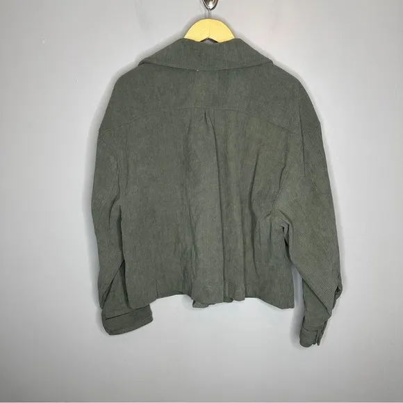 Avec Les Filles Oversized Green Corduroy Jacket