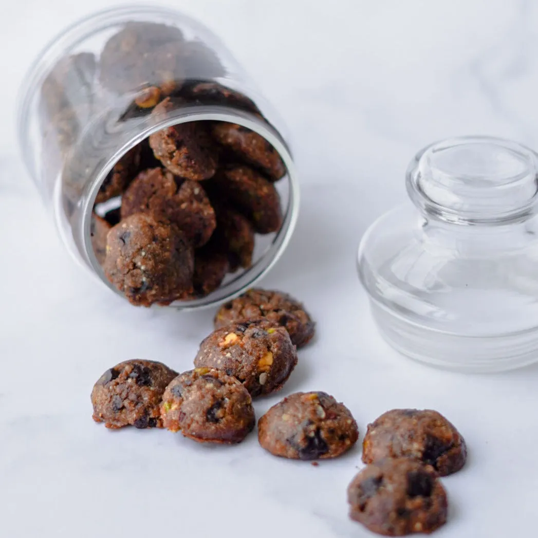 Banana Flour Pista Chocolate Chip Cookies