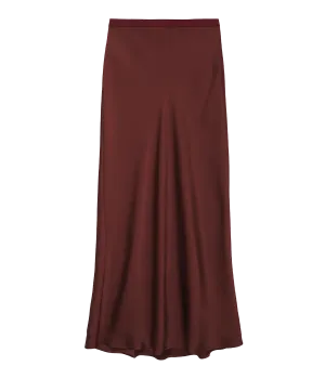 Bar Silk Skirt in Red Cherry