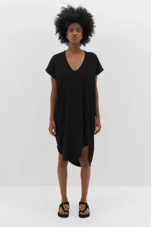 Bassike Boxy T.shirt Dress with Tail ll - Black