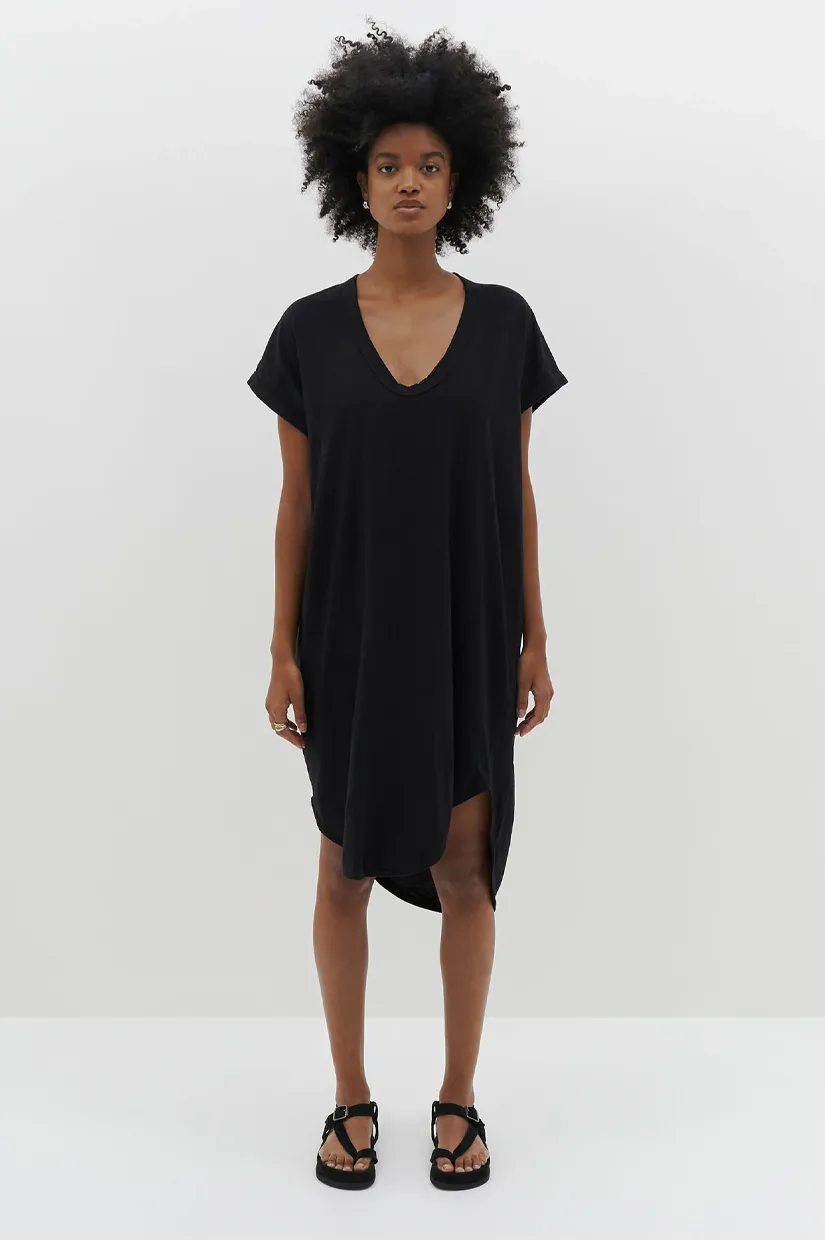 Bassike Boxy T.shirt Dress with Tail ll - Black