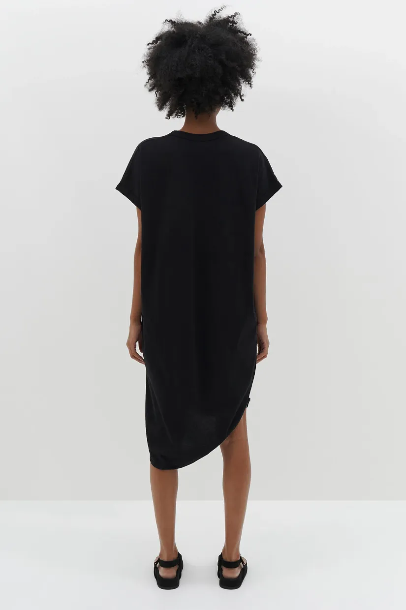 Bassike Boxy T.shirt Dress with Tail ll - Black