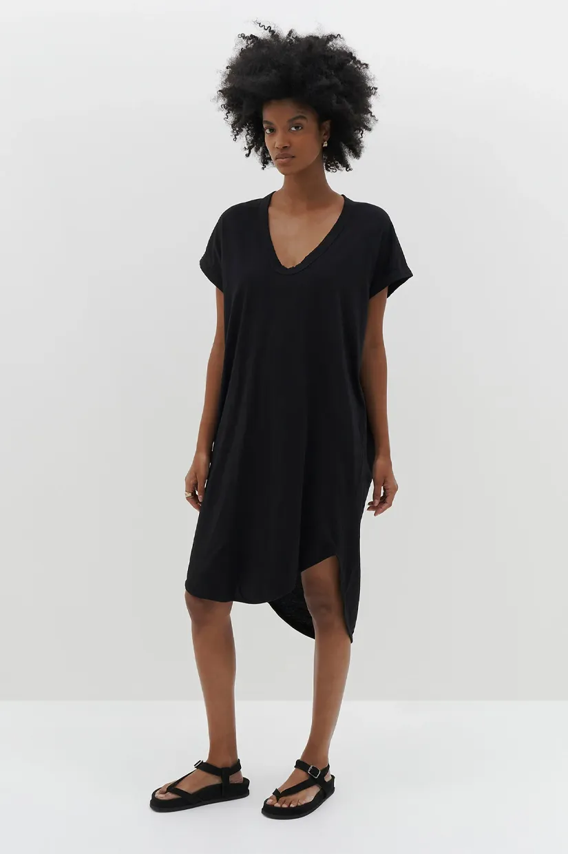 Bassike Boxy T.shirt Dress with Tail ll - Black